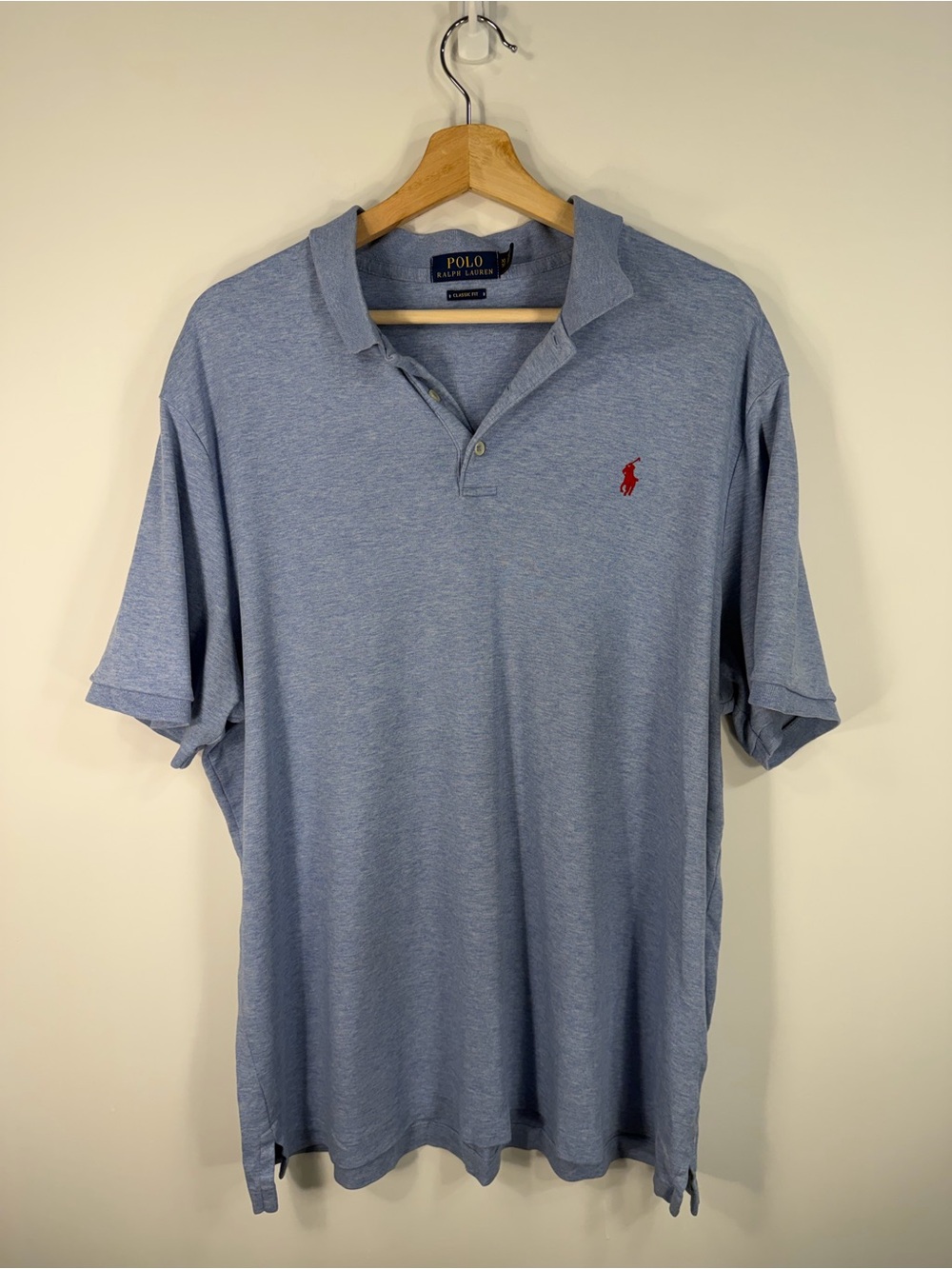 Polo by Ralph Lauren Light Blue Polo with Red Pony Embroidery